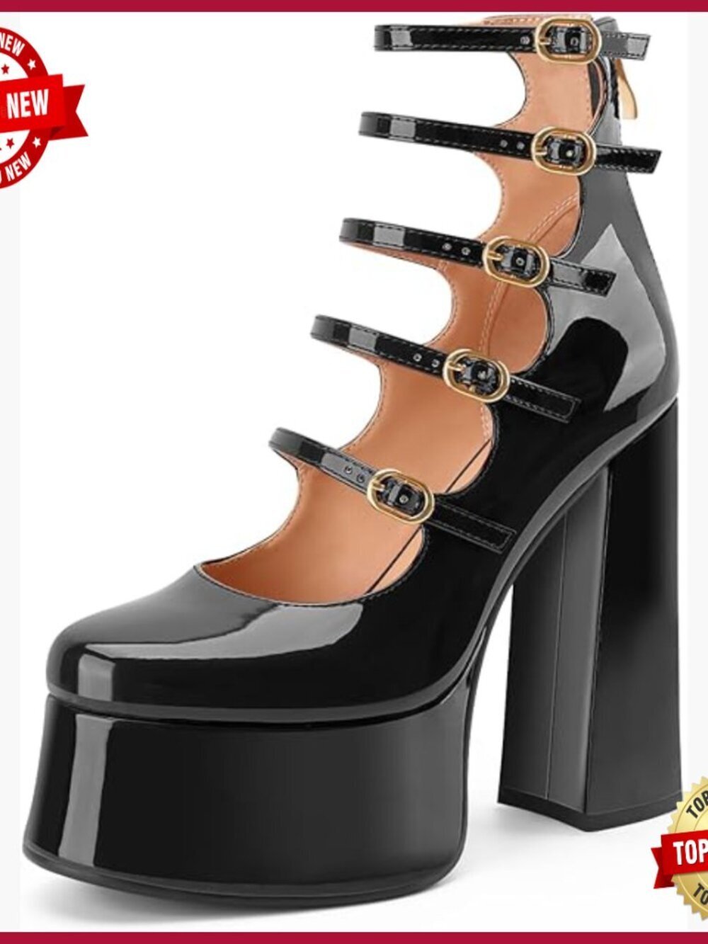 Chunky Block Heel Mary Jane Ankle Booties Strappy Platform Boots Gothic Lolita
